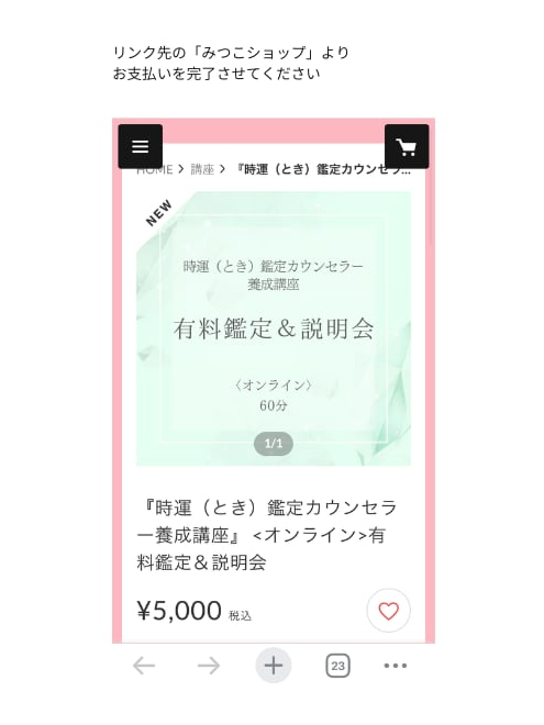 ショップ（支払い）ページの例